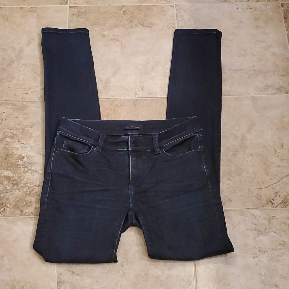 Ann Taylor super dark wash skinny modern fit jeans